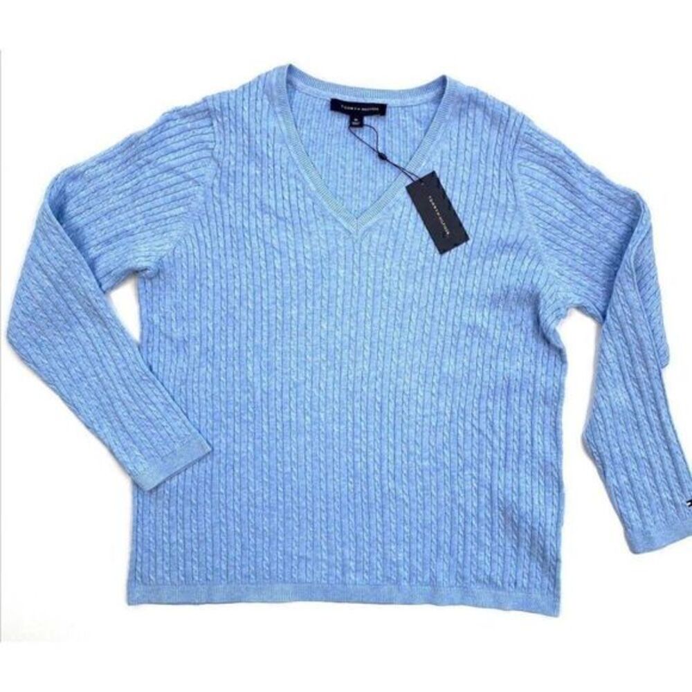 Tommy Hilfiger Cotton Sweater 0X Blue Plus Size‎
